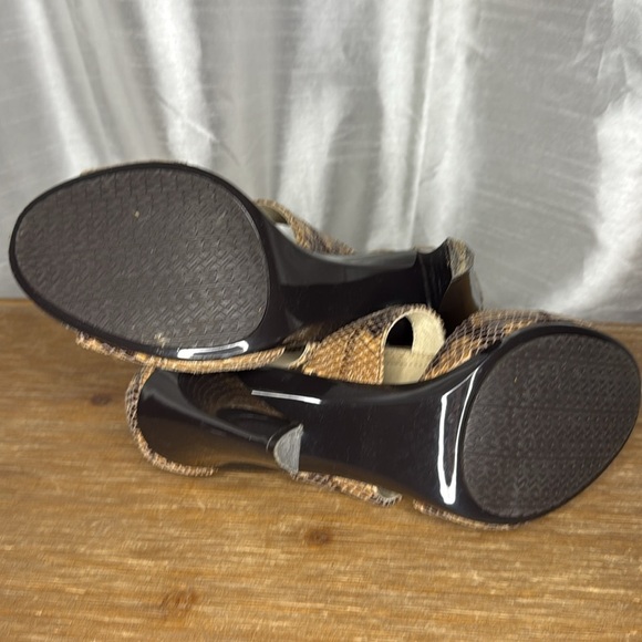 Michael Michael Kors Stiletto Snakeskin Print Leather Zip Peep Toe Women’s 8.5M - Picture 5 of 9